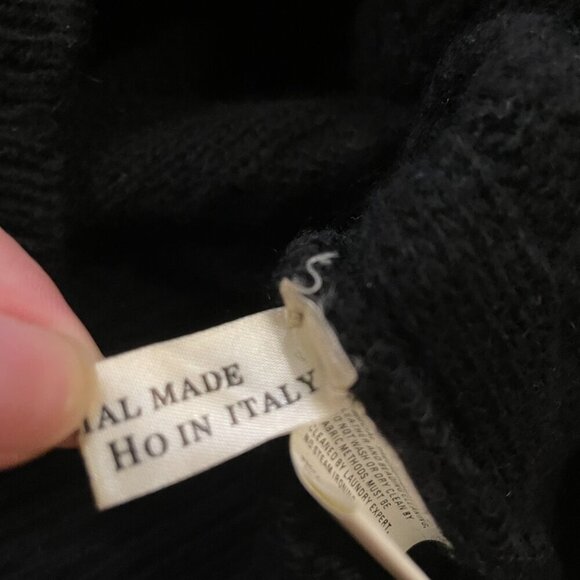 Vintage Made in Italy Wool Cardigan with Animal Print Accents Black - Picture 12 of 16